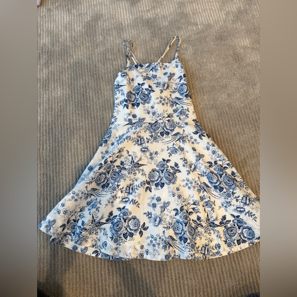 Polo by Ralph Lauren Blue and White Spaghetti Strap Sundress